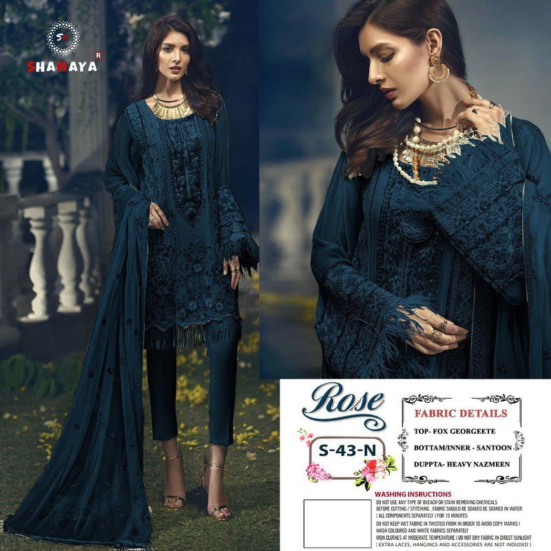 Shanaya  Fashion Rose S 43 N Georgette With Heavy Embroidery Work Stylish Designer Party Wear Salwar Kameez