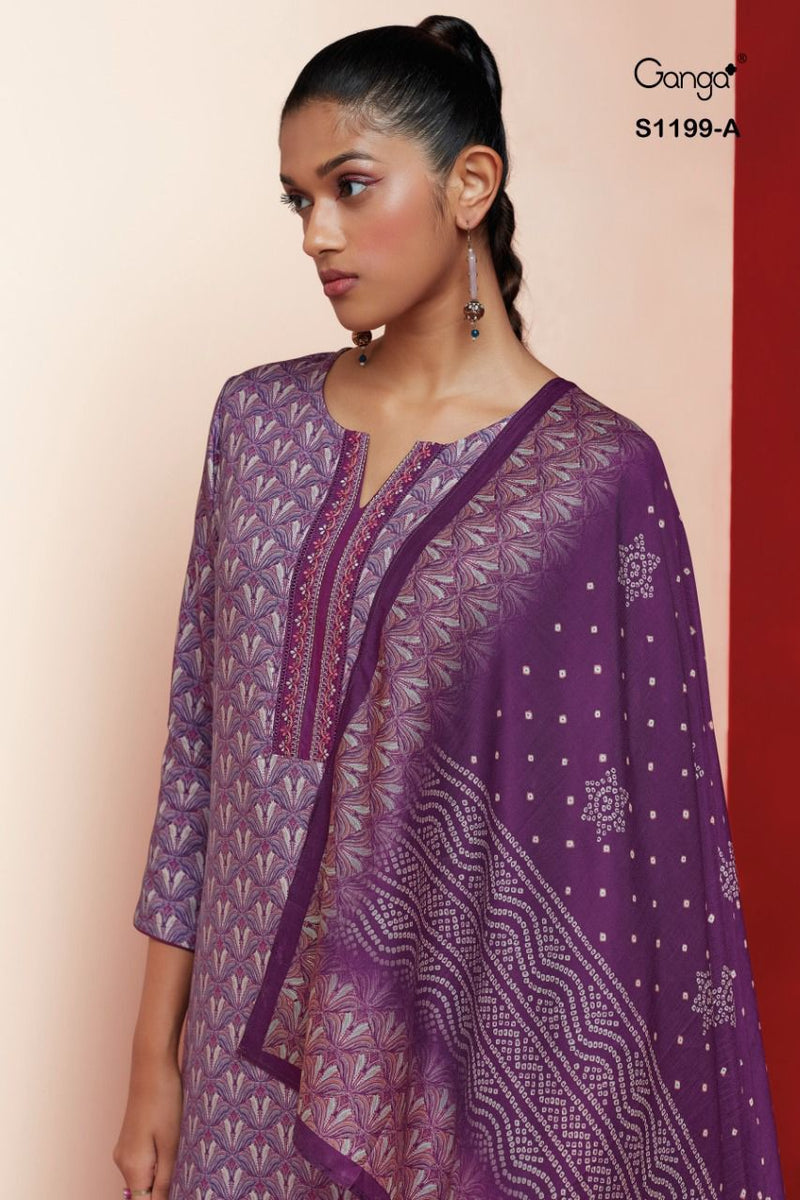 Ganga Dno 1199 Pashmina With Fancy Work Stylish Designer Casual Wear Salwar Kameez