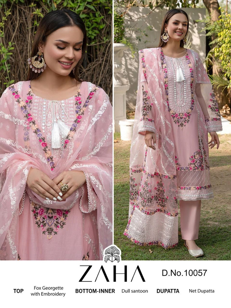 Zaha Dno 10057 Georgette With Heavy Embroidery Work Stylish Designer Party Wear Salwar Kameez