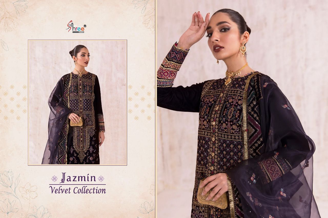 Shree Fabs Jazmin Collection Velvet With Beautiful Embroidery Work Stylish Designer Festive Wear Fancy Salwar Kameez