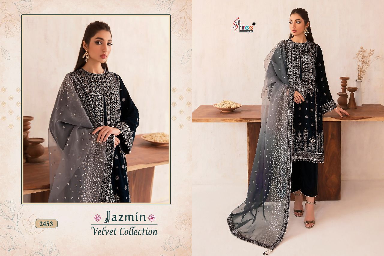 Shree Fabs Jazmin Collection Velvet With Beautiful Embroidery Work Stylish Designer Festive Wear Fancy Salwar Kameez