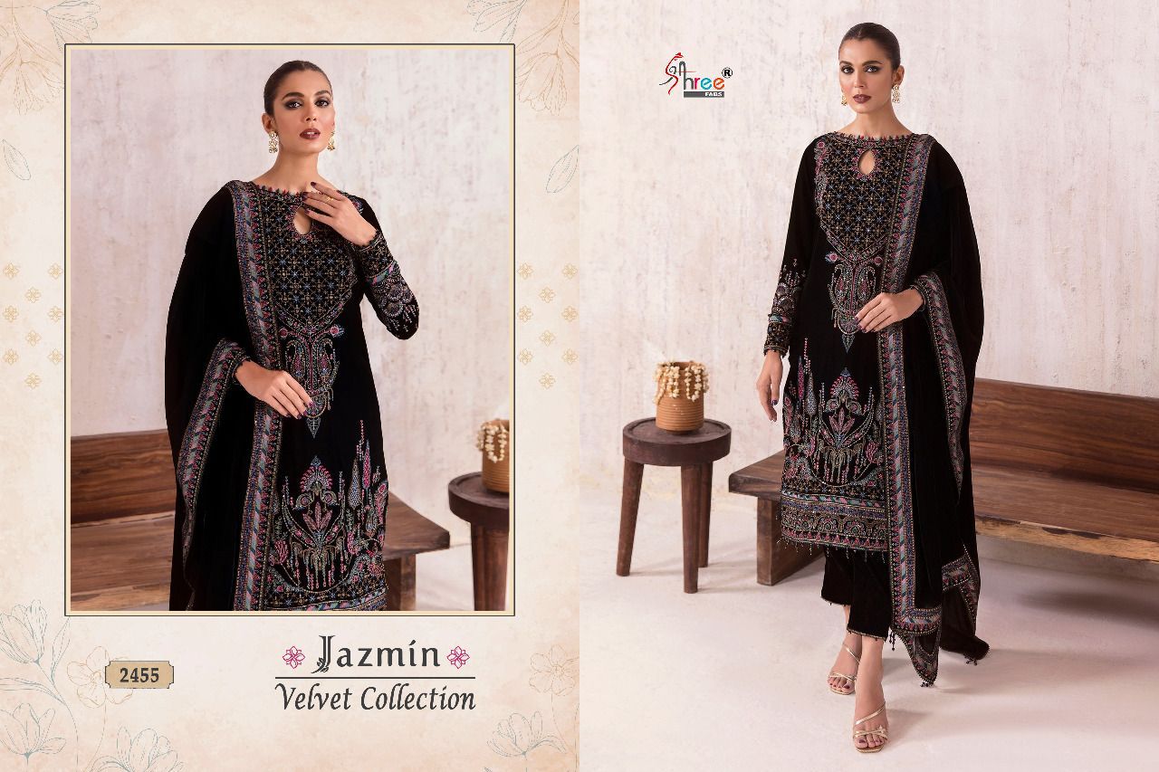 Shree Fabs Jazmin Collection Velvet With Beautiful Embroidery Work Stylish Designer Festive Wear Fancy Salwar Kameez