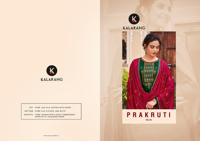 Kalarang Prakruti Vol 4 Pure Cotton With Beautiful Embroidery Work Stylish Designer Festive Look Salwar Suit