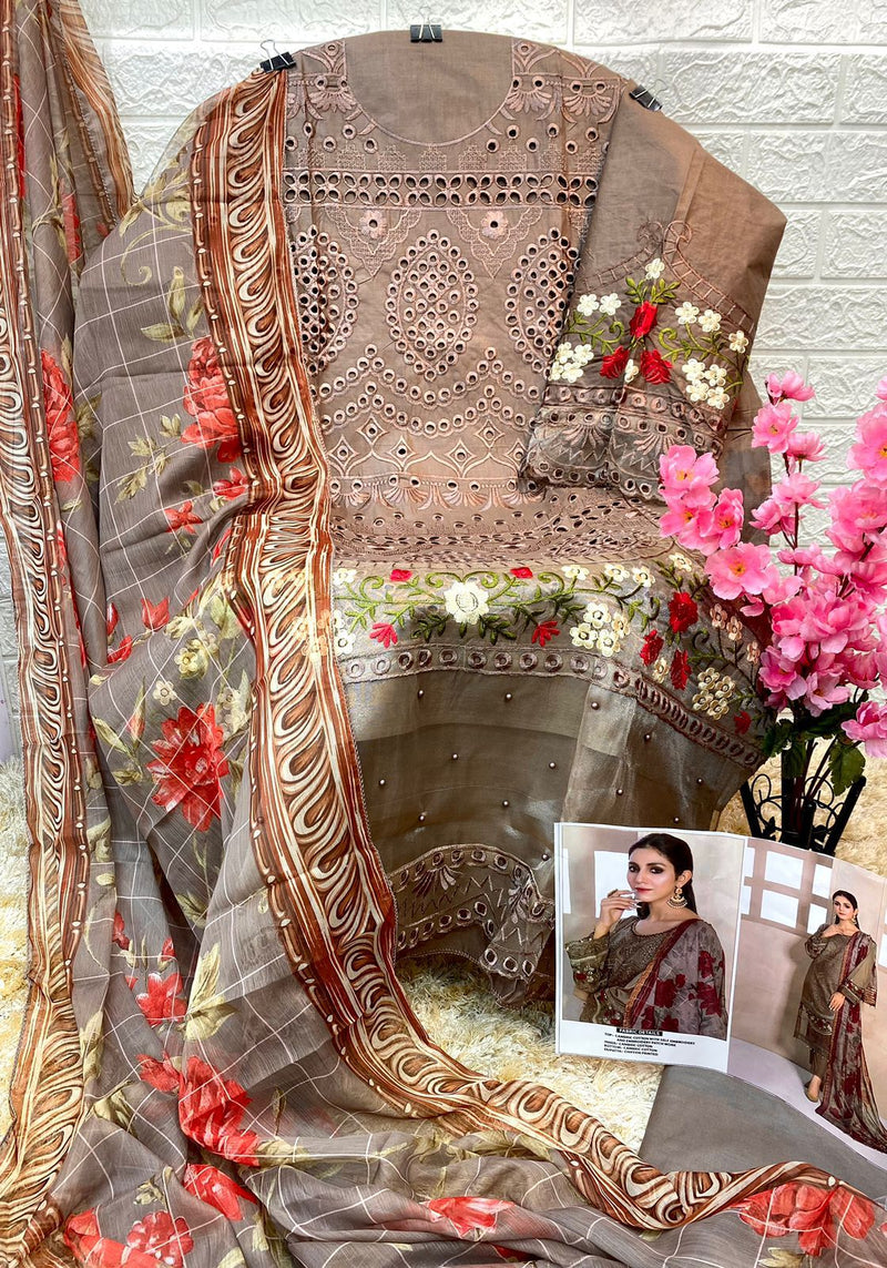 Sf Dno 134 Pure Cotton With Beautiful Embroidery Work Stylish Designer Casual Look Salwar Suit