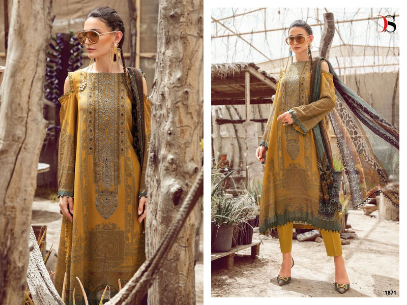 Deepsy Suit Dno 1871 Pure Cotton With Heavy Beautiful Work Stylish Designer Pakistani Salwar Kameez