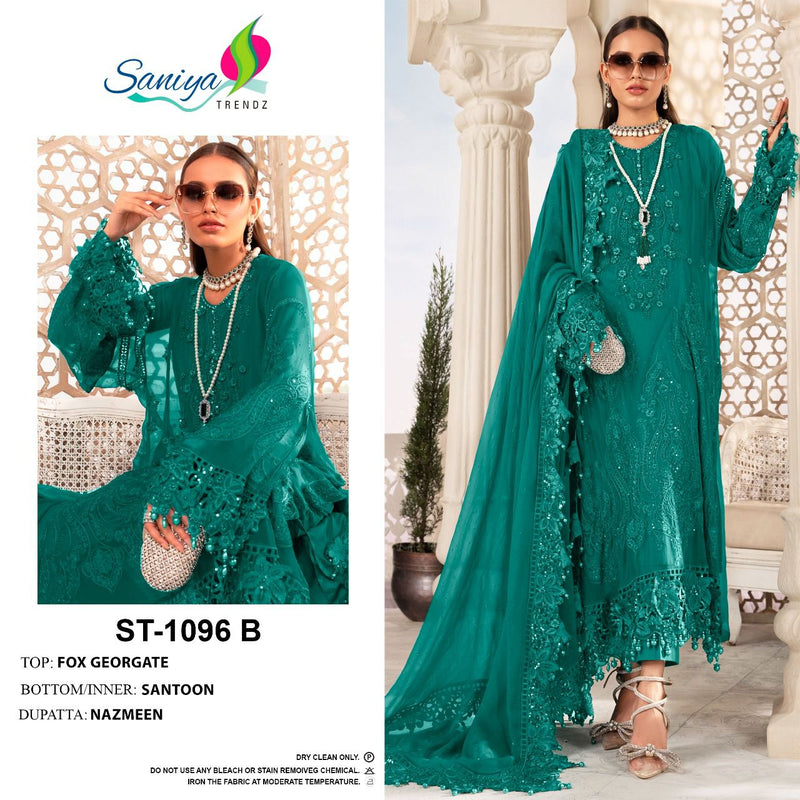 Saniya Trendz Dno St 1096 B Georgette With Beautiful Fancy Work Stylish Designer Party Wear Salwar Kameez