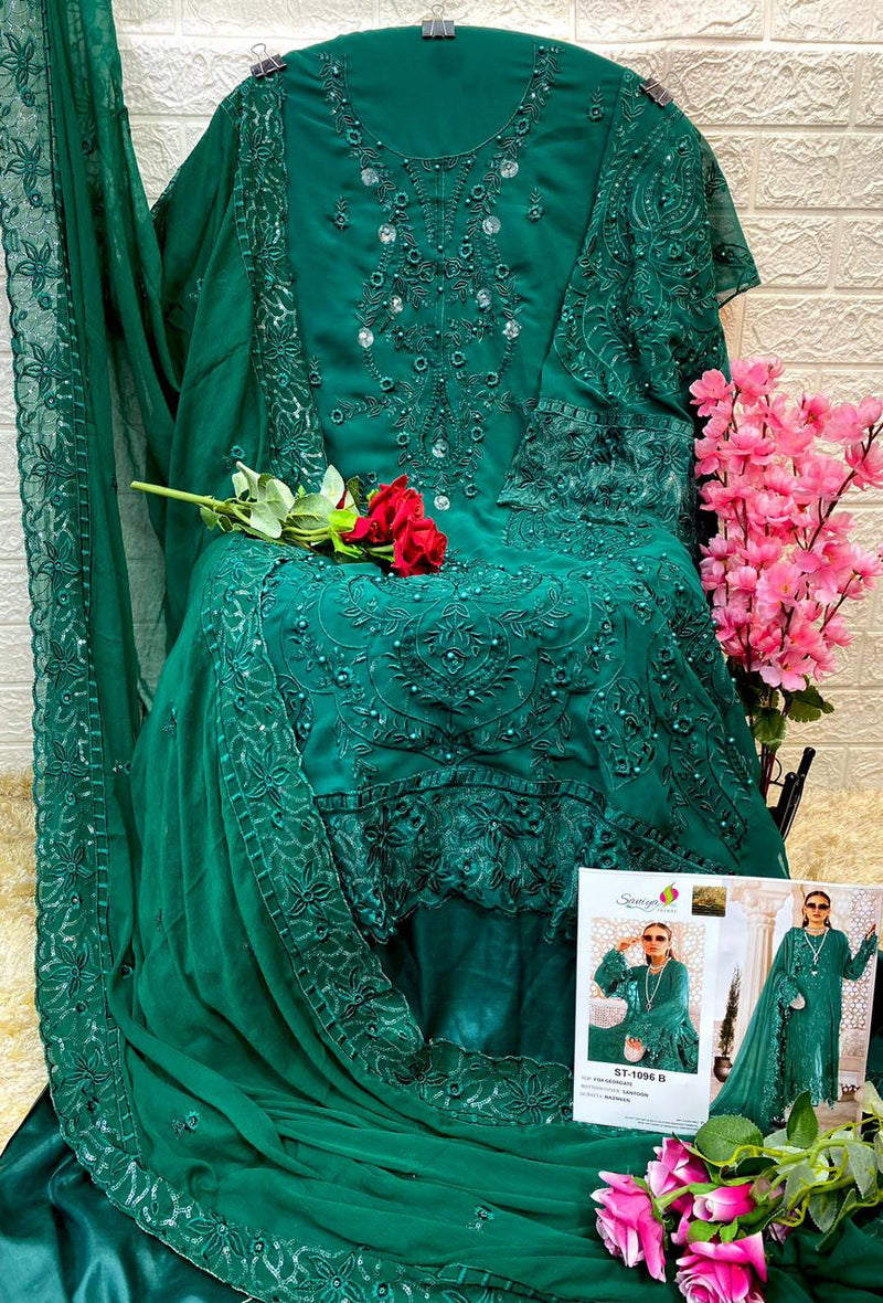 Saniya Trendz Dno St 1096 B Georgette With Beautiful Fancy Work Stylish Designer Party Wear Salwar Kameez