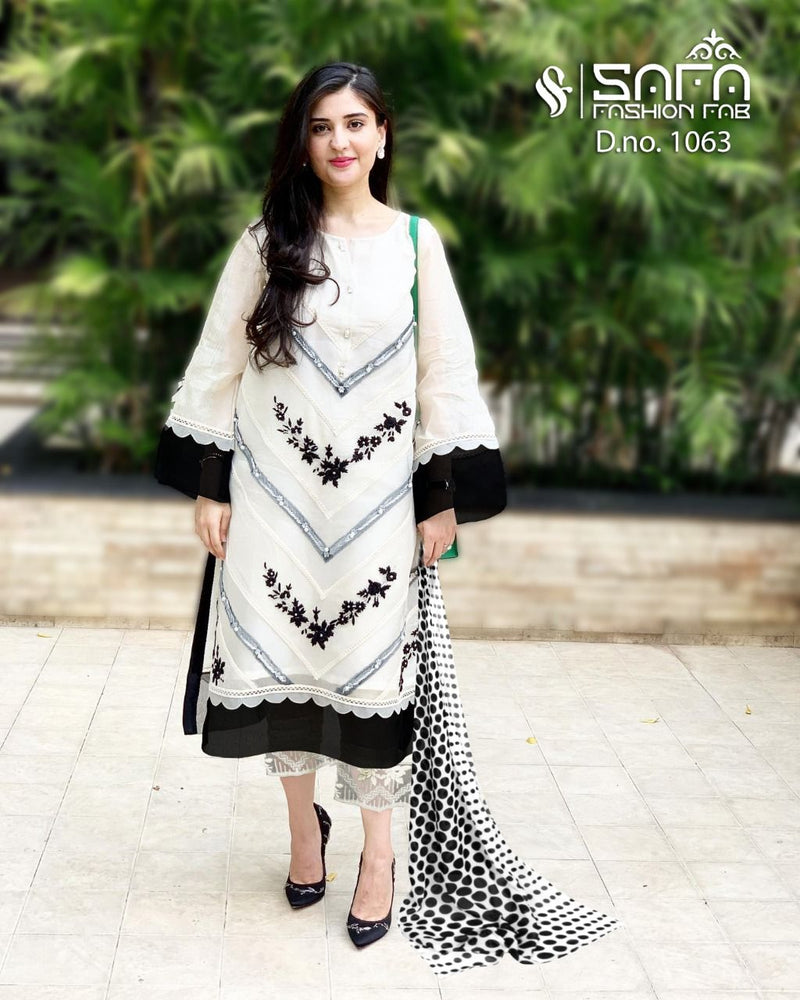 Safa Fashion Dno 1064 Georgette With Heavy Embroidery Work Stylish Designer Luxury Pret Kurti