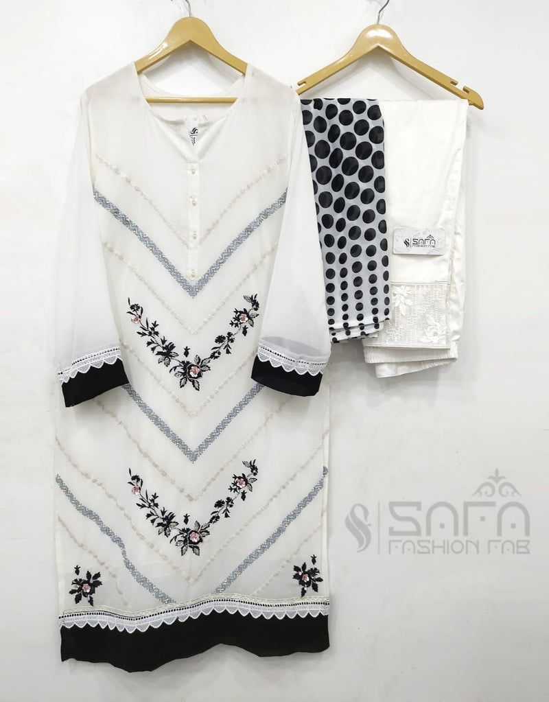 Safa Fashion Dno 1064 Georgette With Heavy Embroidery Work Stylish Designer Luxury Pret Kurti