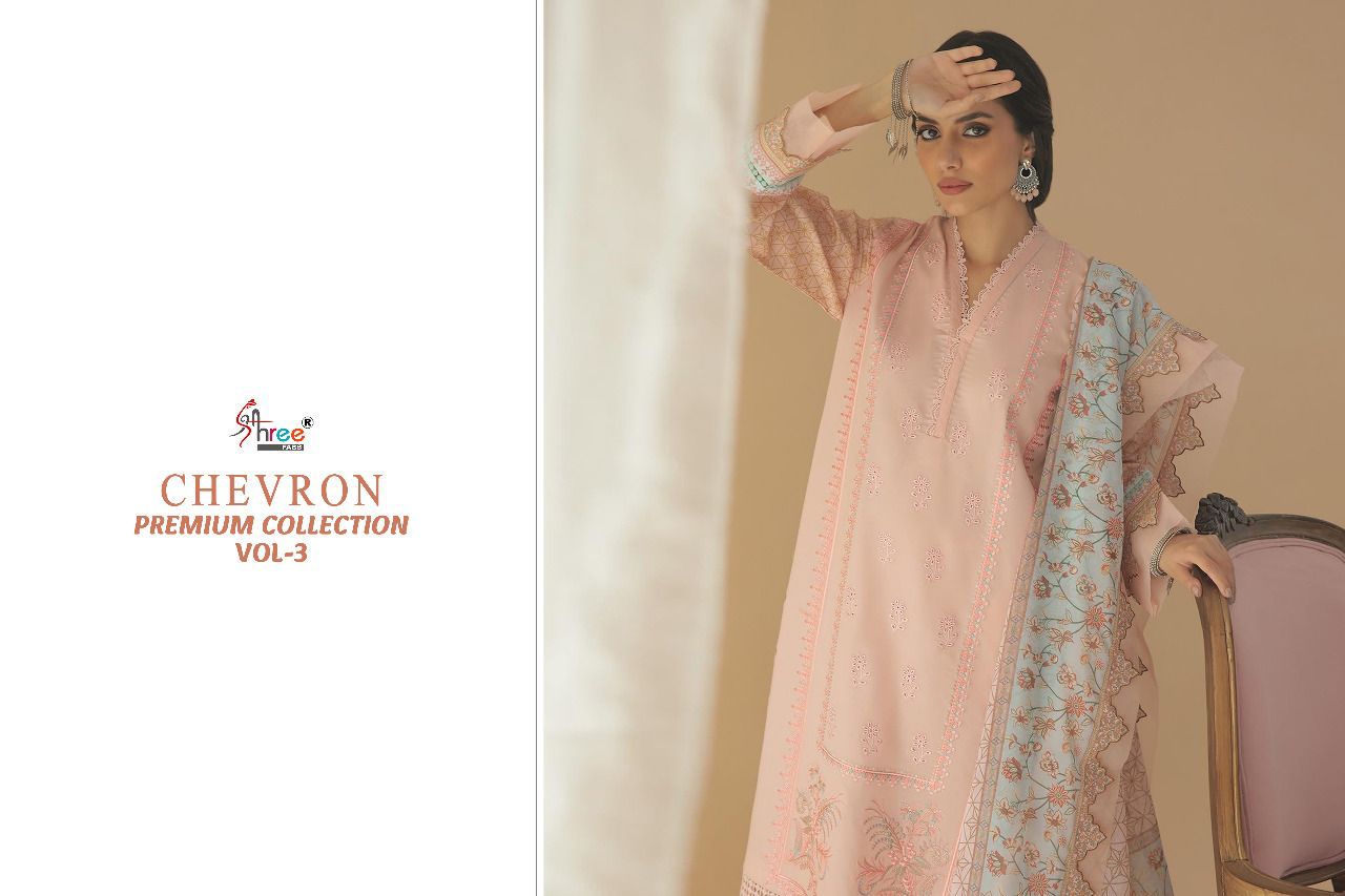 Shree Fabs Chevron Premium Pure Cotton With Fancy Work Stylish Designer Fancy Salwar Kameez