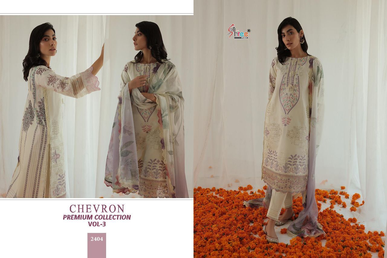 Shree Fabs Chevron Premium Pure Cotton With Fancy Work Stylish Designer Fancy Salwar Kameez