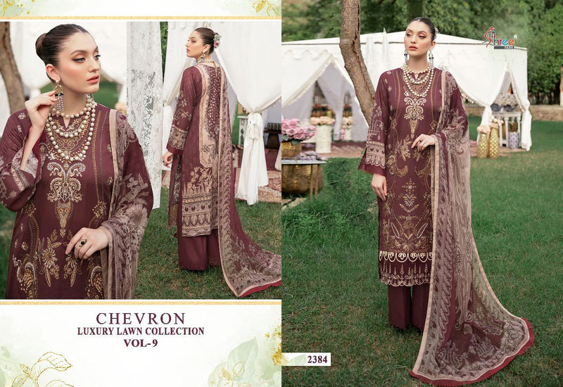 Shree Fabs Chevron Vol 9 Pure Cotton With Heavy Embroidery Work Stylish Designer Festive Wear Salwar Kameez