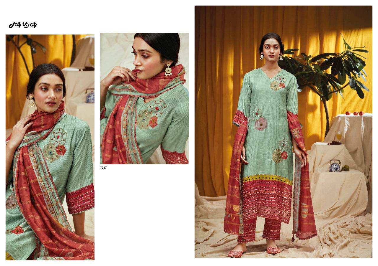 Jay Vijay Arqa Silk With Beautiful Work Stylish Designer Festive Wear Fancy Salwar Kameez