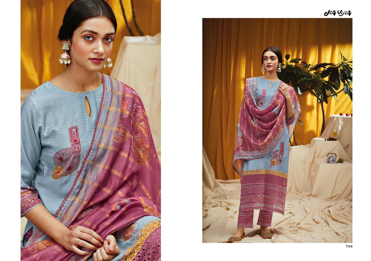 Jay Vijay Arqa Silk With Beautiful Work Stylish Designer Festive Wear Fancy Salwar Kameez