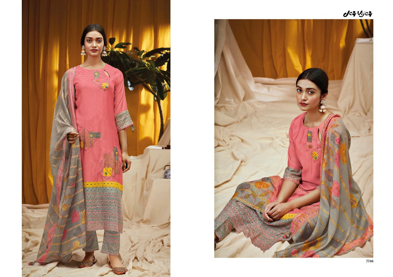 Jay Vijay Arqa Silk With Beautiful Work Stylish Designer Festive Wear Fancy Salwar Kameez