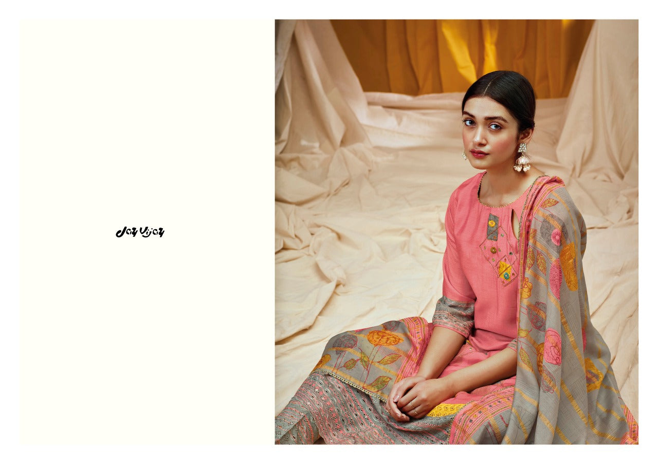 Jay Vijay Arqa Silk With Beautiful Work Stylish Designer Festive Wear Fancy Salwar Kameez