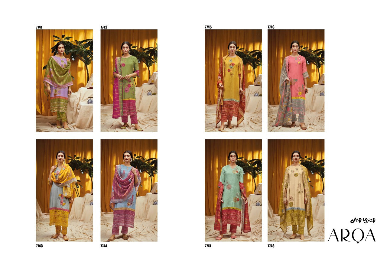 Jay Vijay Arqa Silk With Beautiful Work Stylish Designer Festive Wear Fancy Salwar Kameez