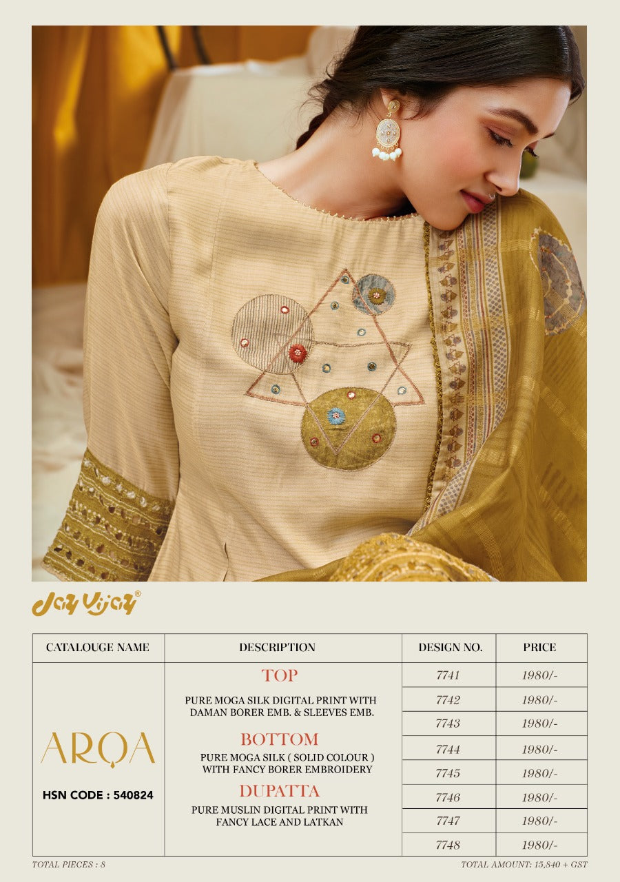 Jay Vijay Arqa Silk With Beautiful Work Stylish Designer Festive Wear Fancy Salwar Kameez