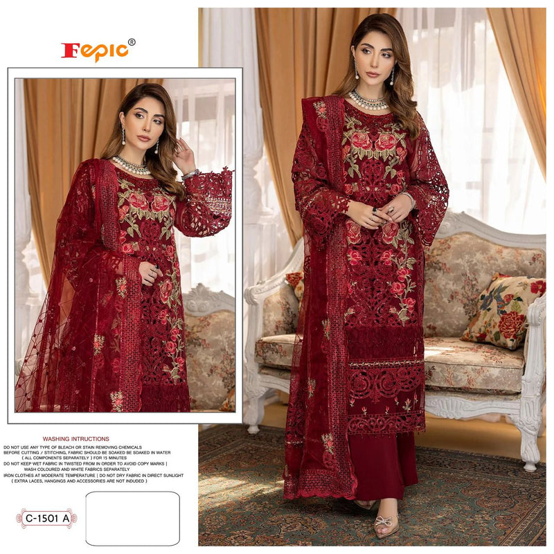 Fepic Rosemeen C 1501 Organza With Heavy Embroidery work Stylish Designer Fancy Salwar Kameez