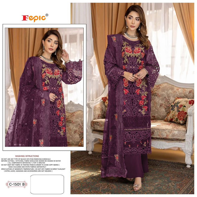 Fepic Rosemeen C 1501 Organza With Heavy Embroidery work Stylish Designer Fancy Salwar Kameez