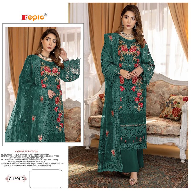 Fepic Rosemeen C 1501 Organza With Heavy Embroidery work Stylish Designer Fancy Salwar Kameez