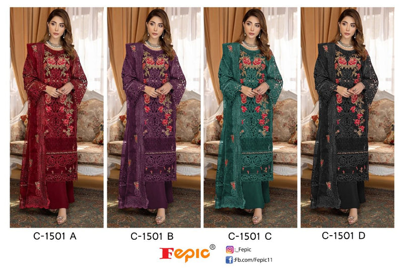 Fepic Rosemeen C 1501 Organza With Heavy Embroidery work Stylish Designer Fancy Salwar Kameez