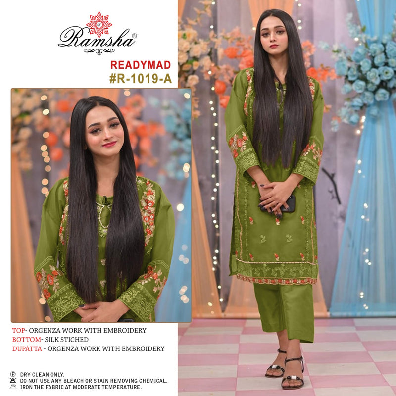 Ramsha Dno R 1019 Organza With Heavy Beautiful Work Stylish Designer Fancy Pakistani Salwar Kameez