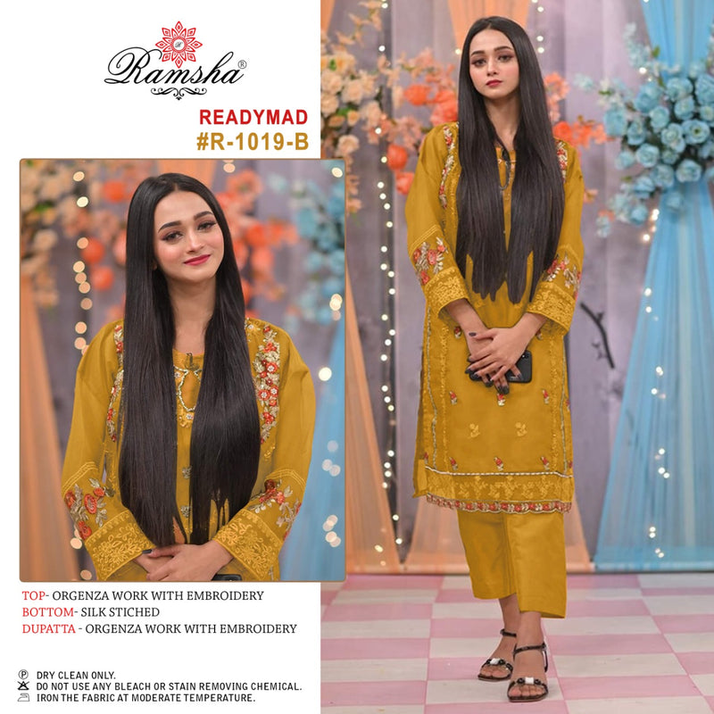 Ramsha Dno R 1019 Organza With Heavy Beautiful Work Stylish Designer Fancy Pakistani Salwar Kameez