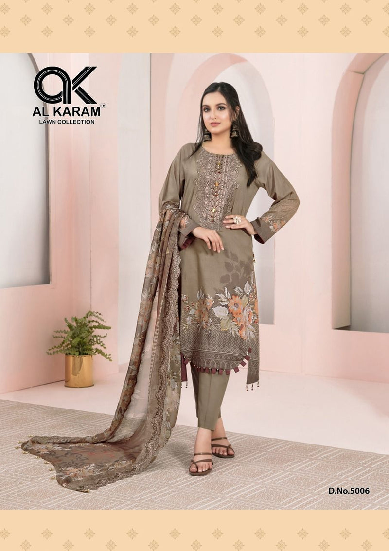 Al karam Vol 05 Pure Cotton With Heavy Embroidery Work Stylish Designer Pakistani Salwar Kameez