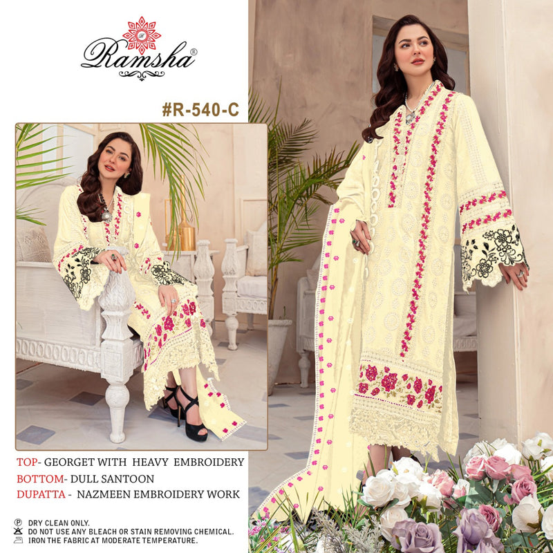 Ramsha Dno R 550 Georgette With Heavy Embroidery Work Stylish Designer Party Wear Salwar Kameez