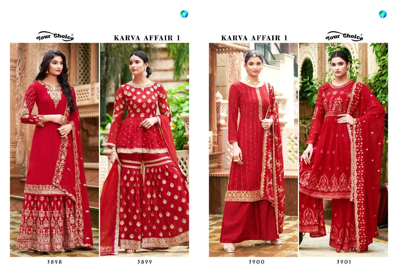 Your Choice Karva Affair Vol 1 Blooming Georgette Stylish Festive Wear Collection