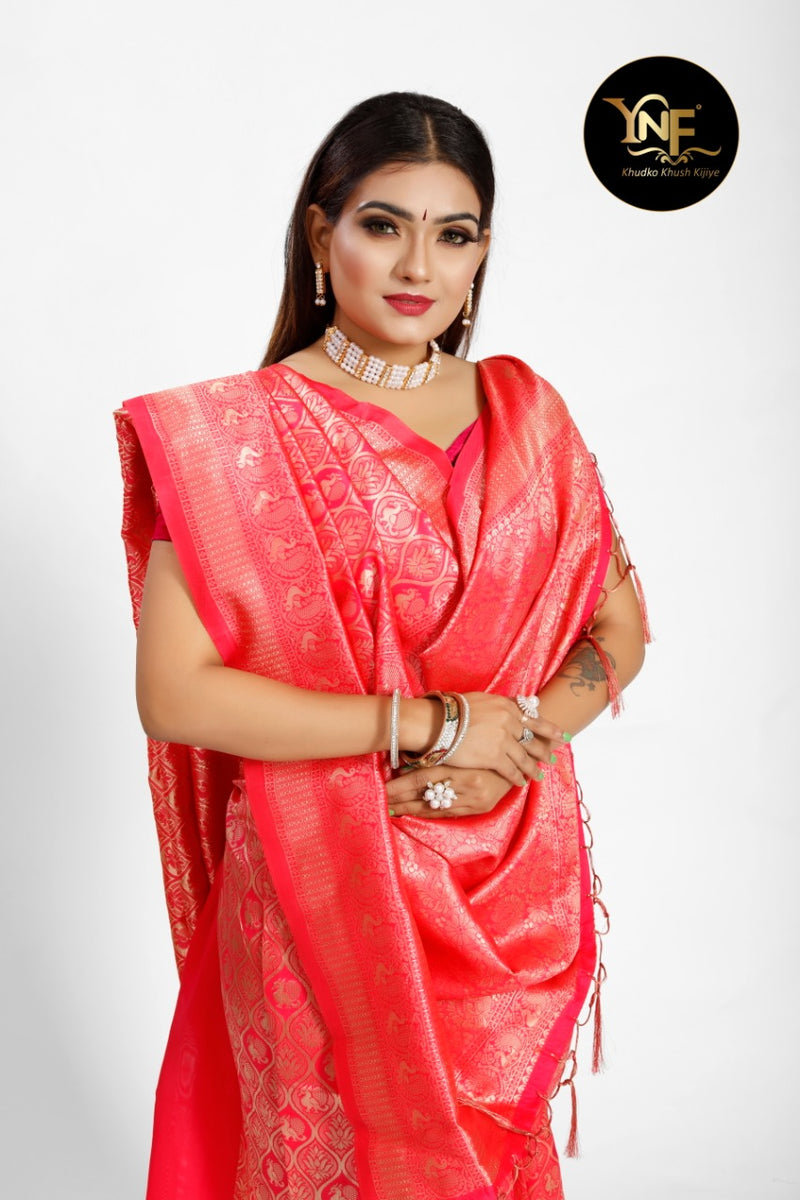 Ynf Presents By Myntra Tanchori Kanjeevaram Gorgeous Look Exclusive Traditional Wear Sarees