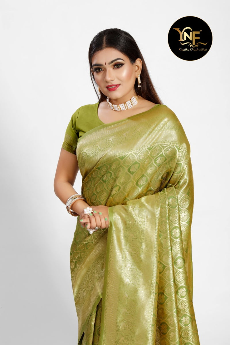 Ynf Presents By Myntra Tanchori Kanjeevaram Gorgeous Look Exclusive Traditional Wear Sarees