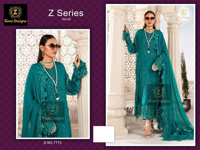 Ziaaz Z Series Vil 20 Georgette With Beautiful Heavy Embroidery Work Stylish Designer Pakistani Party Wear Salwar Kameez