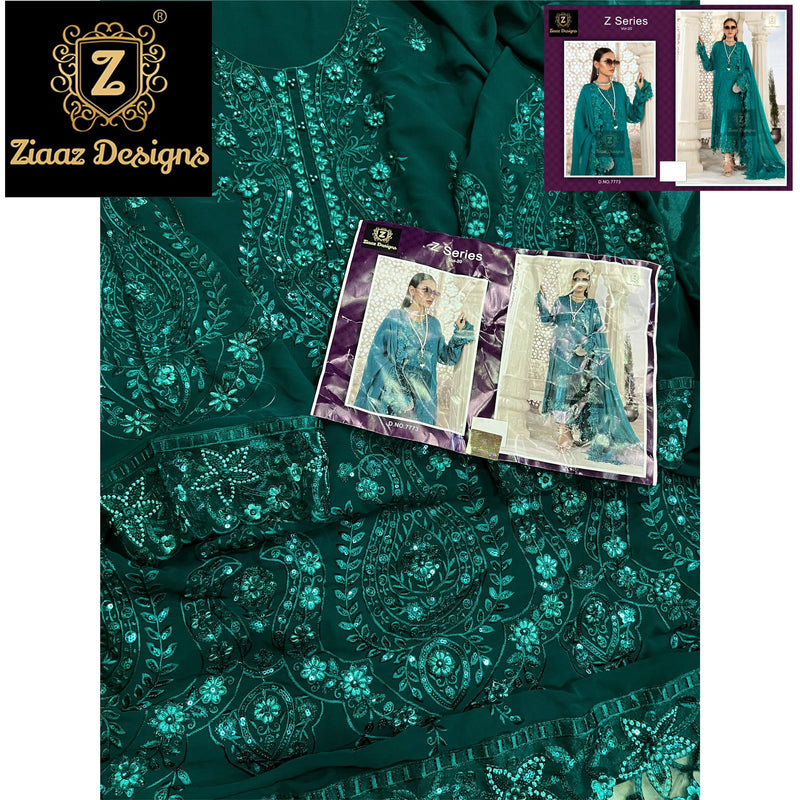 Ziaaz Z Series Vil 20 Georgette With Beautiful Heavy Embroidery Work Stylish Designer Pakistani Party Wear Salwar Kameez