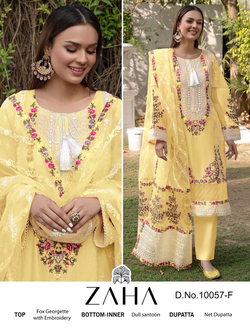 Zaha Zainab Chottani 10057 F Georgette With Heavy Embroidery Work Stylish Designer Party Wear Salwar Kameez