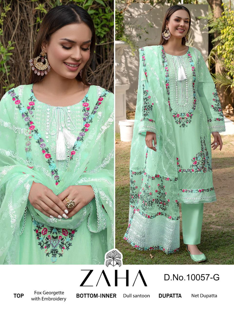 Zaha Zainab Chottani 10057 F Georgette With Heavy Embroidery Work Stylish Designer Party Wear Salwar Kameez