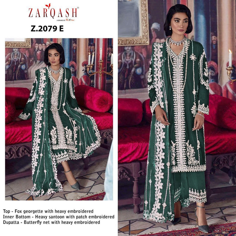 Zarqash Tehzeeb Fox Georgette Pakistani Style Part Wear Salwar Suits With Heavy Embroidery