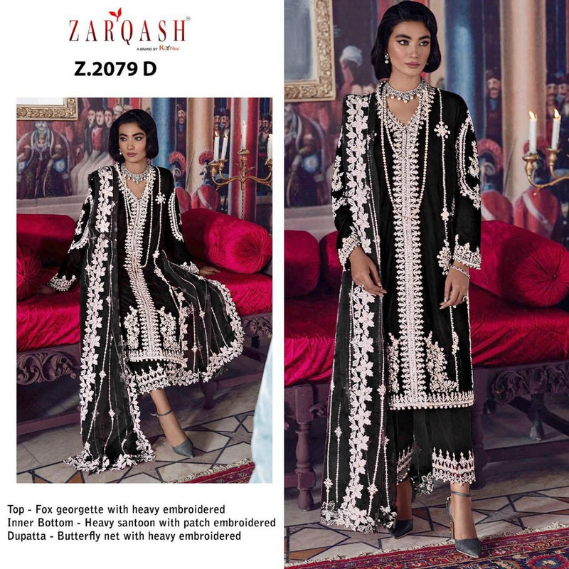 Zarqash Tehzeeb Fox Georgette Pakistani Style Part Wear Salwar Suits With Heavy Embroidery