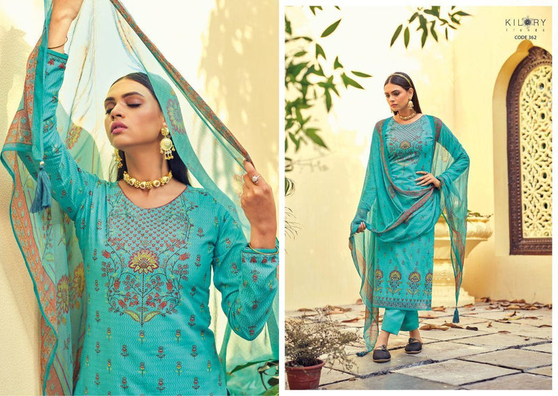 Kilory Trends Zinab Cambric Cotton Party Wear Salwar Suits With Fancy Embroidery