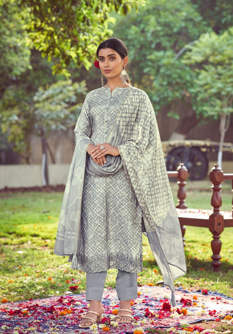 Shurooq Zubi Muslin Party Wear Embroidered Salwar Suits With Digital Print