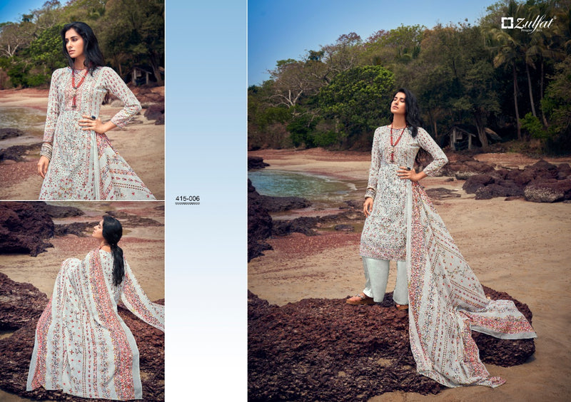 Zulfat Designer Suits Maria Cotton Fancy Printed Festive Wear Salwar Kameez