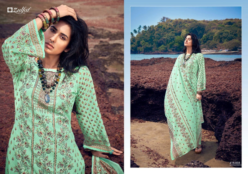 Zulfat Designer Suits Maria Cotton Fancy Printed Festive Wear Salwar Kameez