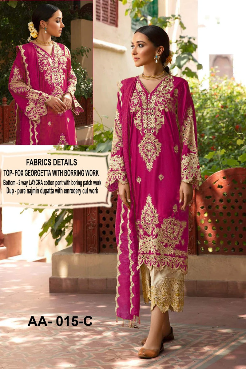 Aarhtm Dno 15 A to E Georgette With Heavy Embroidery Stylish Designer Pakistani Party Wear Salwar Suit