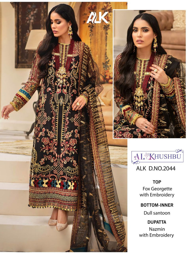 AL Khushbu Dno 2044 Mysti Vol 3 Georgette Stylish Designer Wear Pakistani Style Salwar Suit