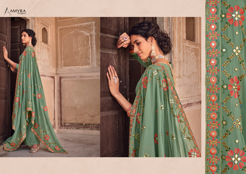 Amyra Designer Dream Georgette Stylish Designer Embroidered Work Salwar Kameez