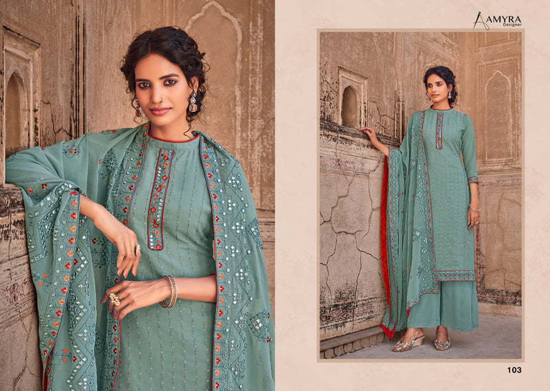 Amyra Designer Dream Georgette Stylish Designer Embroidered Work Salwar Kameez