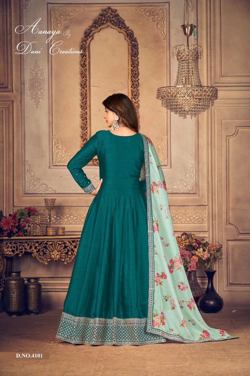 Dani Aanaya Vol 141 Jiyo Silk With Gorgous Look Stylish Designer Party Wear Long Salwar Suit