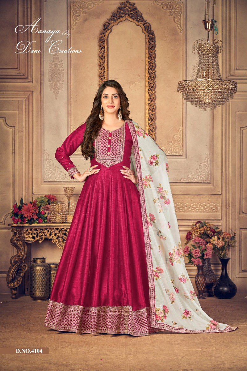 Dani Aanaya Vol 141 Jiyo Silk With Gorgous Look Stylish Designer Party Wear Long Salwar Suit