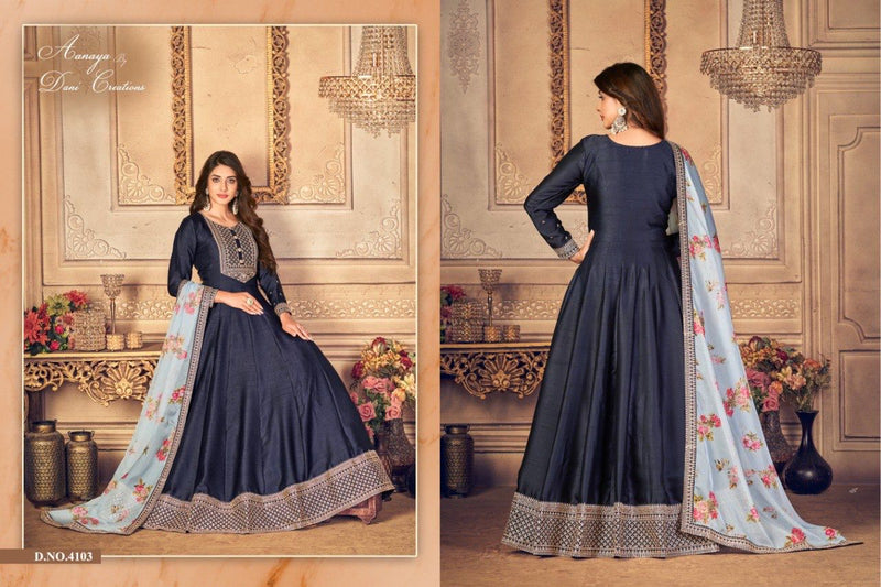 Dani Aanaya Vol 141 Jiyo Silk With Gorgous Look Stylish Designer Party Wear Long Salwar Suit